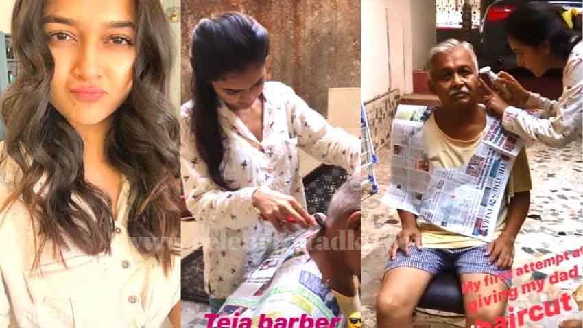 Tejasswi Prakash turns barber amid Lockdown, Gives a Haircut To her Dad