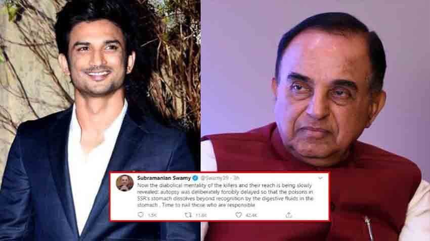 Subramanian Swamy alleges Sushant Singh Rajput's autopsy was deliberately forcibly delayed