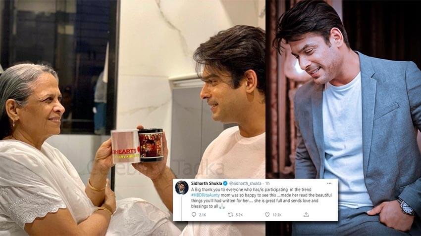 Sidharth Shukla Thanks his Fans for making his Mother's Birthday