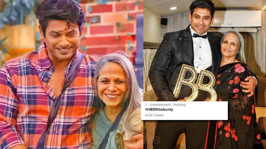 Sidharth Shukla's fans trends #HBDRitaAunty on Twitter as they